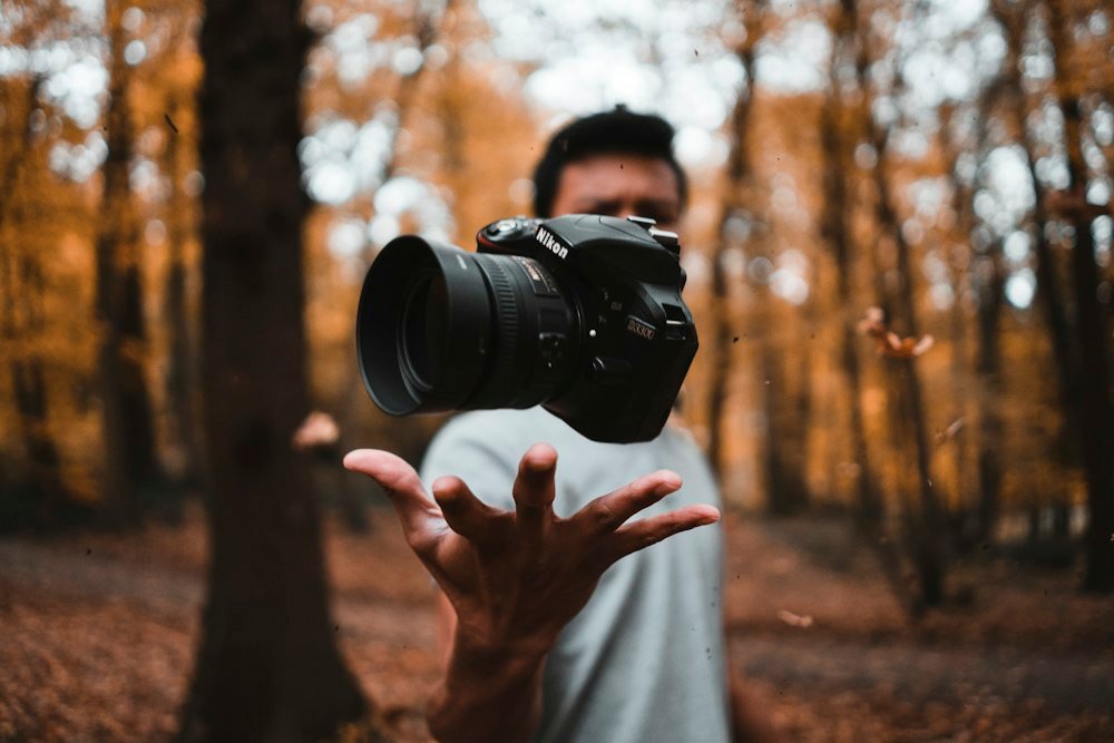 Photographer reviewing high resolution Instagram photo gallery and visual carousels